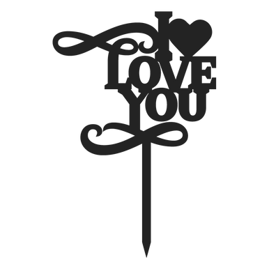 Download I Love You Cake Topper SVG - SVG EPS PNG DXF Cut Files for ...