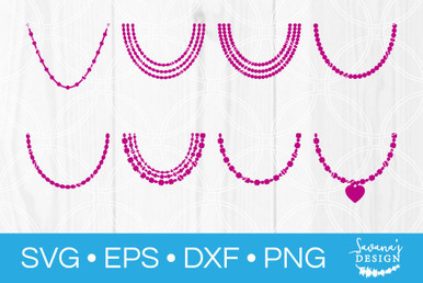 Necklace SVG Bundle - SVG EPS PNG DXF Cut Files for Cricut and ...