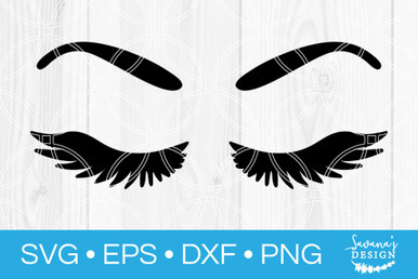 Eyelashes SVG - SVG EPS PNG DXF Cut Files for Cricut and Silhouette