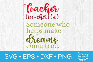 Download Teacher Definition Svg Svg Eps Png Dxf Cut Files For Cricut And Silhouette Cameo By Savanasdesign