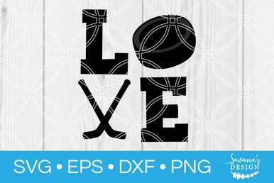 Hockey Love Svg Svg Eps Png Dxf Cut Files For Cricut And Silhouette Cameo By Savanasdesign