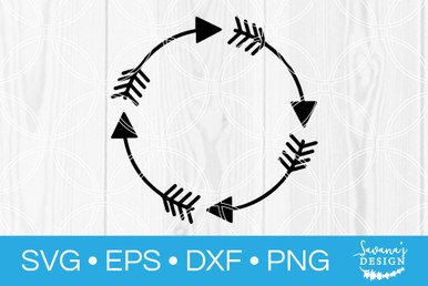 Download Round Arrow Frame SVG - SVG EPS PNG DXF Cut Files for Cricut and Silhouette Cameo by SavanasDesign