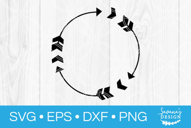 Arrow Round Monogram SVG - SVG EPS PNG DXF Cut Files for Cricut and  Silhouette Cameo by SavanasDesign