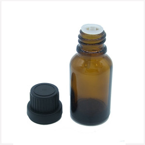 Amber Glass Bottles (15ml) with Black T/E DROPPER Caps