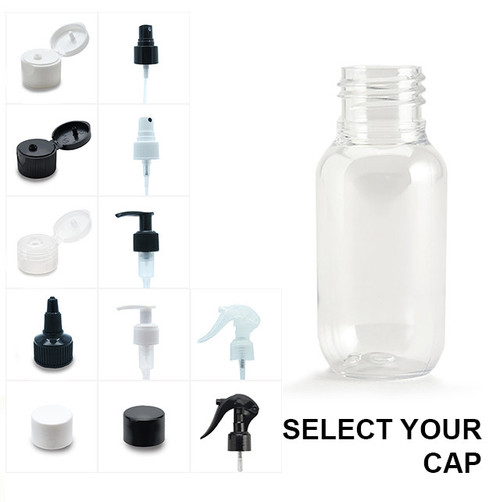 50ml Tall Boston PET Clear (24/410) Squeezable.