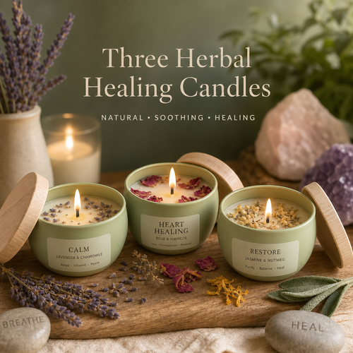 Trifecta Herbal Healing Wax Candles – Soy • Candelilla • Paraffin