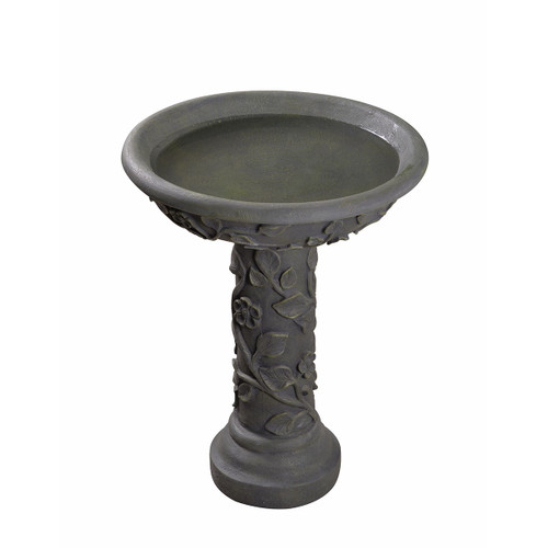 Kenroy Home 51053BP Vineyard 22" Tall Outdoor Bird Bath