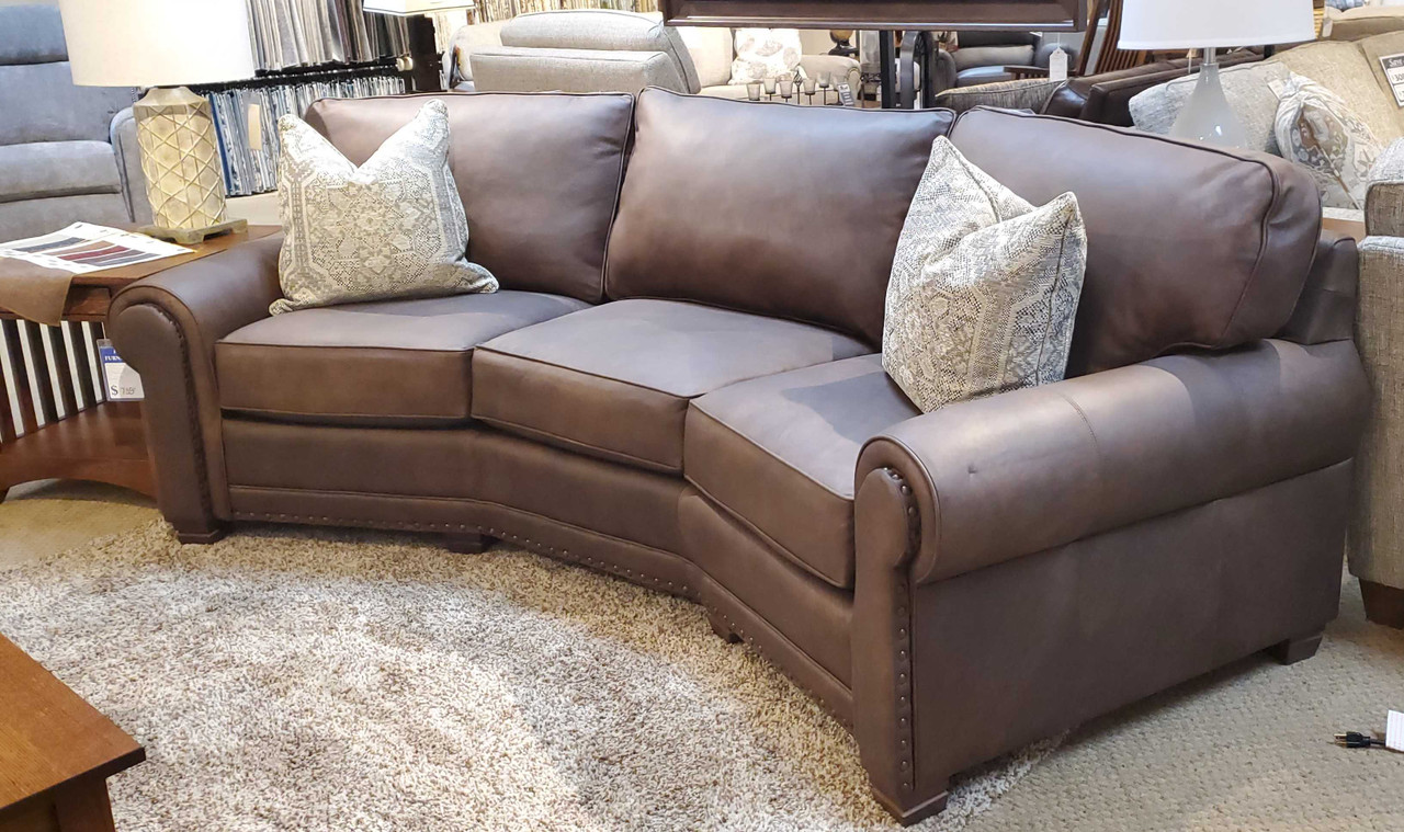 Smith Brothers 393 Leather Conversation Sofa Living Room Furniture