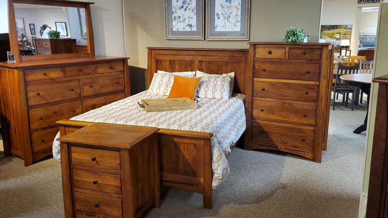 Amish Queen Bed Rustic Hickory Quality Craftsmanship