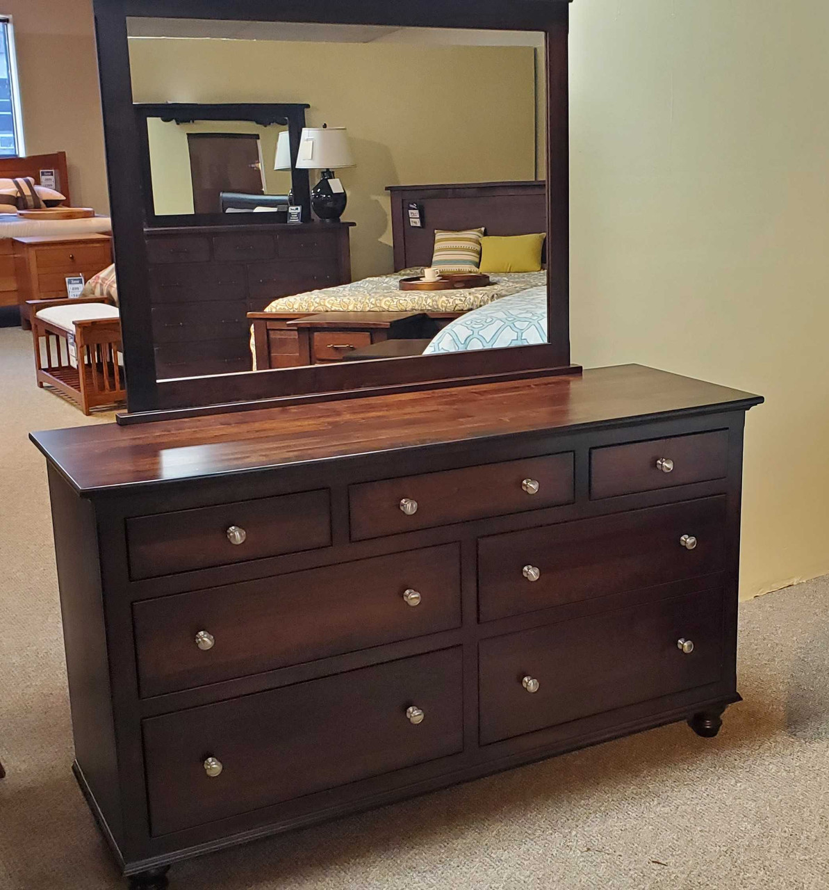 Amish Dresser and Mirror: Design Your Own 9 Drawer Dresser