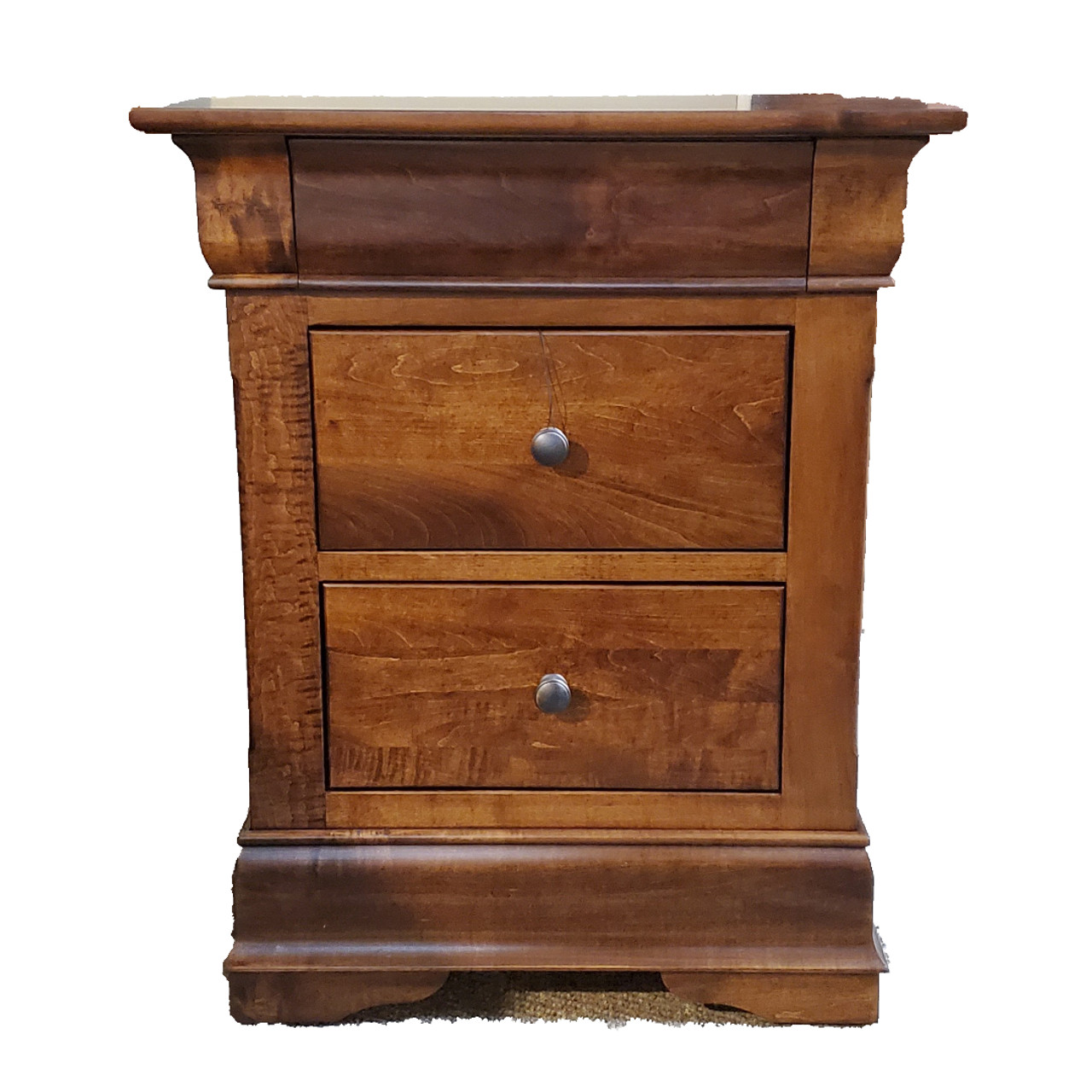 Dropship Louis Philippe Style 1pc Nightstand Of Drawers Brown
