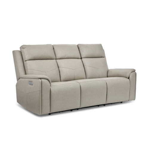 Flexsteel Vernon Power Reclining Sofa with Drop Down Console Recine Headrest Lumbar Heat and Massage