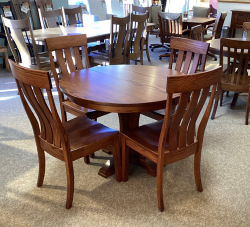 Amish made oak pedestal table set