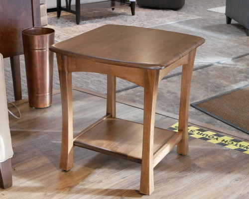 Amish-Made End Table Maple Almond Curved Side