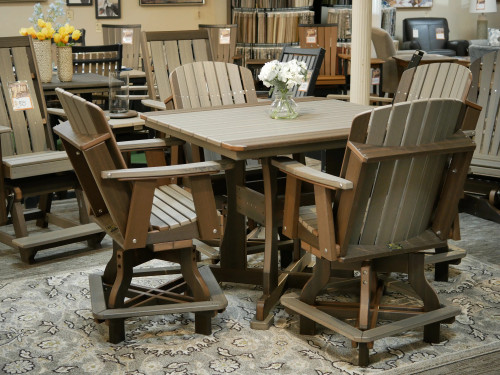 Amish made outdoor dining set 44" square counter height