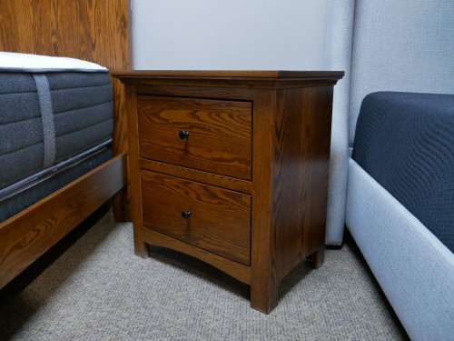 Amish Canton 2 Drawer Nightstand Oak Michael's Cherry Finish