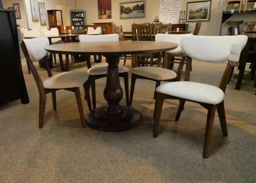 Amish made Walnut Pedestal Table Contemporary Designer Set