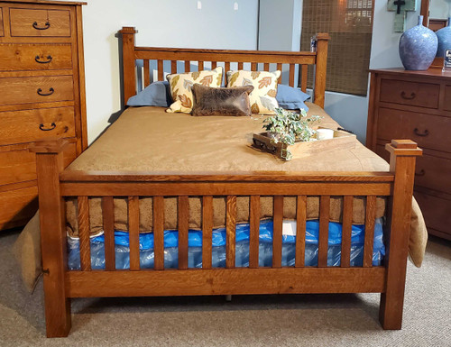 Amish Mission Queen Bed- Quarter Sawn Oak Amish JLM 1/4 Sawn Bed