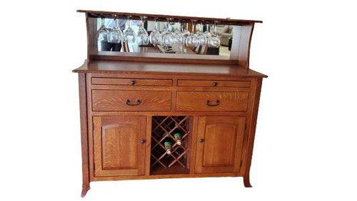 Amish Wine Buffet- Quarter Sawn Oak Dining Room Furniture Amish