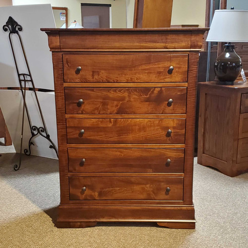 Amish Louis Philippe 5 Drawer Chest Solid Hardwood Maple