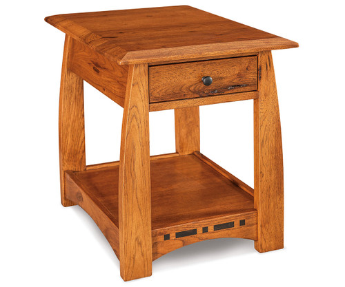 Amish Boulder Creek Open End Table- Rustic Hickory Amish Boulder Creek Open