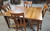 Amish Curved Dining Room Table Set- Cherry Amish Hermies Shaker Leg Table