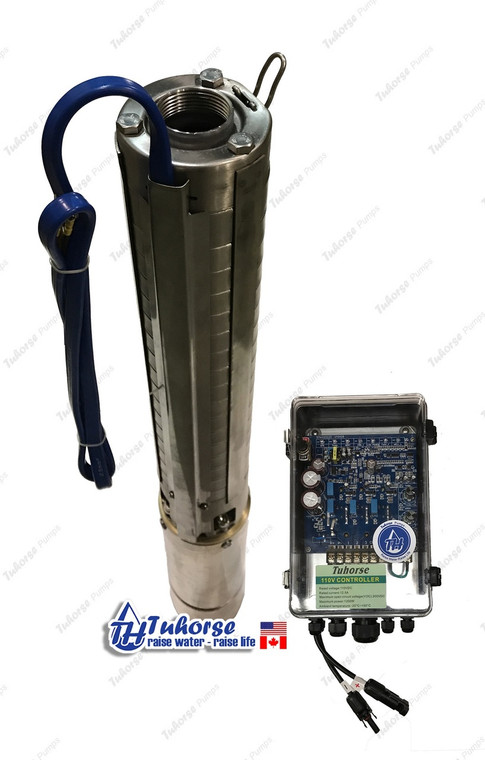 Tuhorse centrifugal deep well solar pump w/ controller 