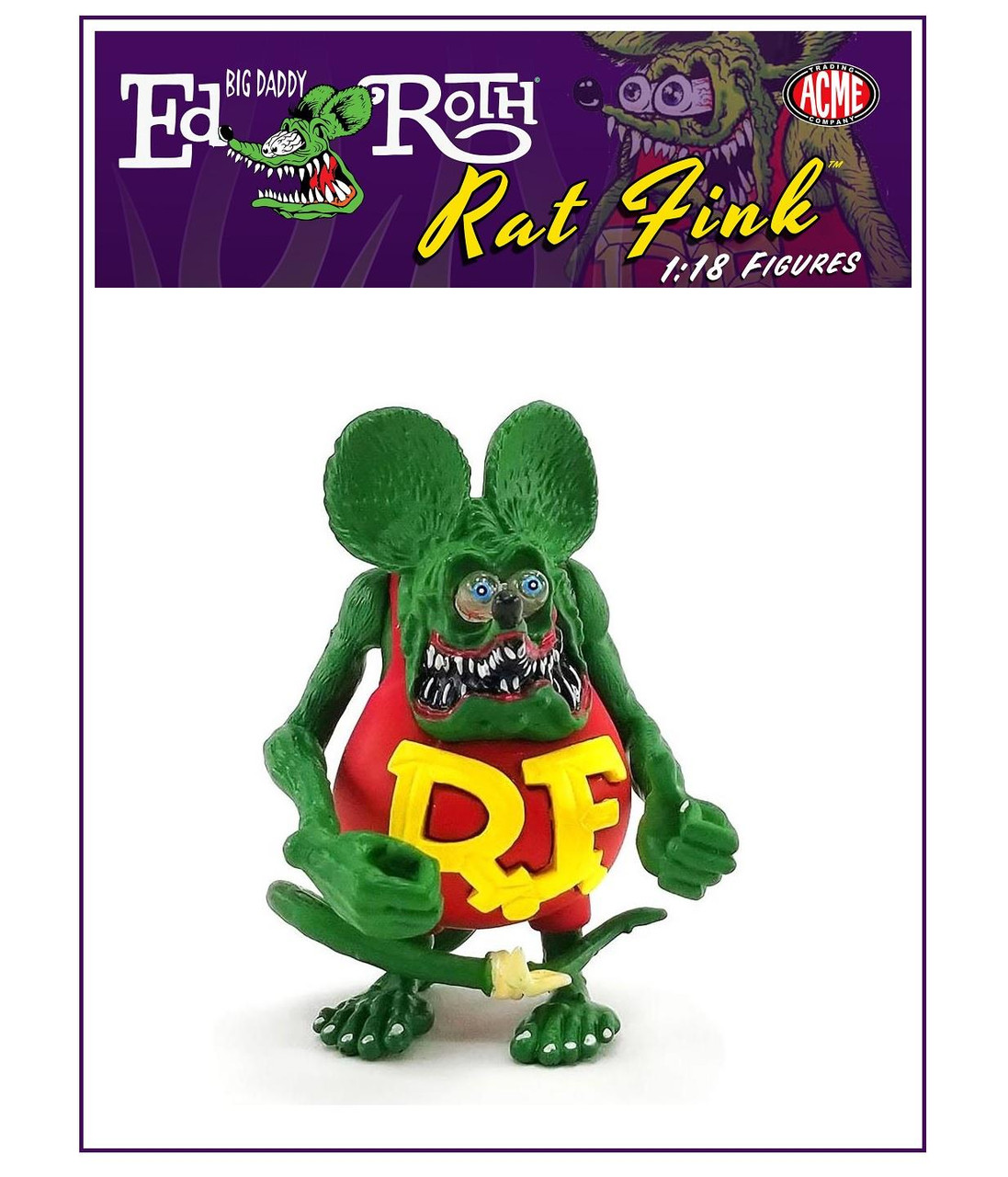 RAT FINK フィギュア Acme 1:18 Scale Rat Fink Figure - Red Shirt A1800117 - Retro Hobby