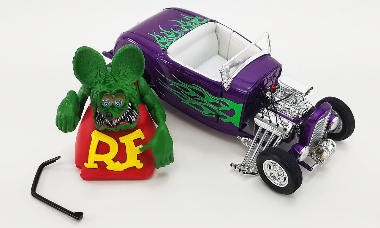 1932 FORD BLOWN HOT ROD ROADSTER WITH RAT FINK FIGURE DIECAST