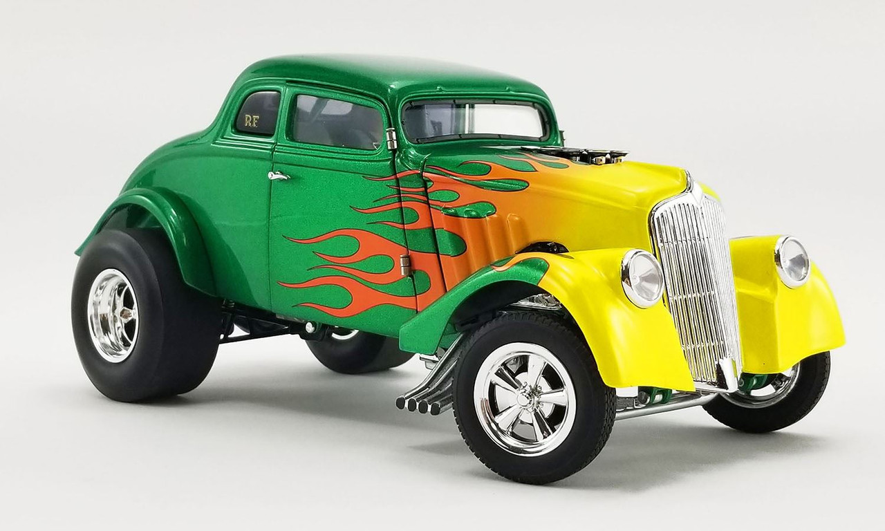 Acme Diecast 1:18 Scale Rat Fink 1933 Gasser (Green with Flames