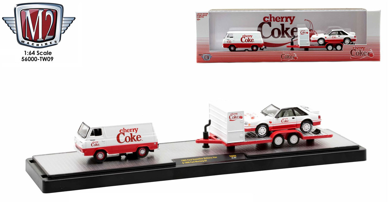 New M2 Diecast Machines 1:64 Coca-Cola Auto Haulers Cherry Coke