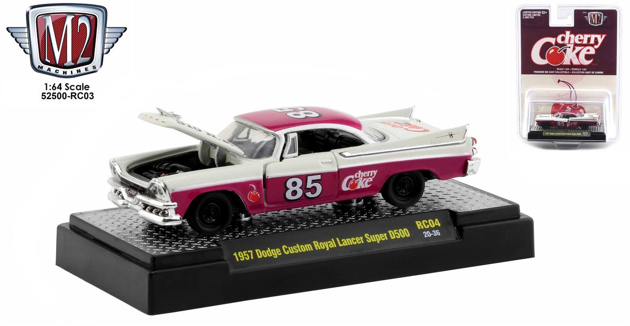 New M2 Diecast Machines 1:64 Coca-Cola 1957 Dodge Custom