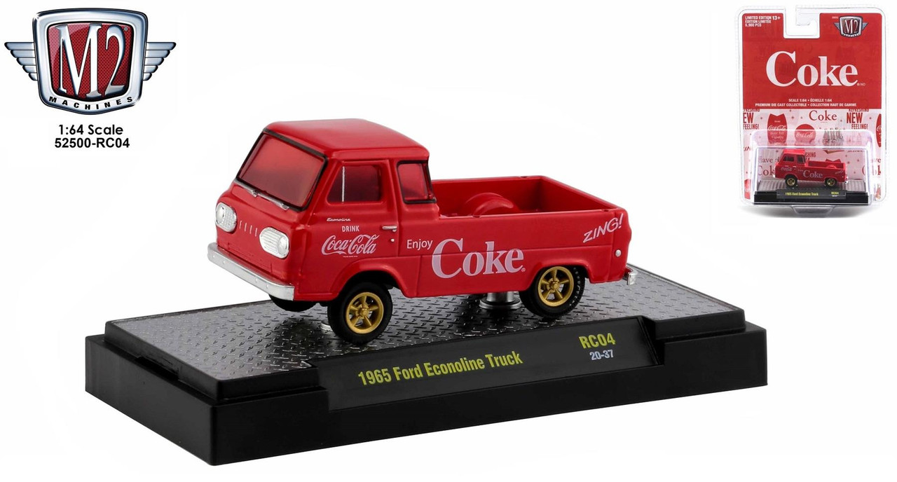 M2 Machines 1:64 Coca-Cola 1965 Ford Econoline Truck, Red 20-37