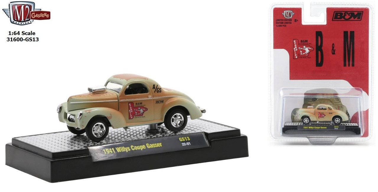 M2 Machines 1:64 Scale 1941 Willys Coupe Gasser - Retro Hobby