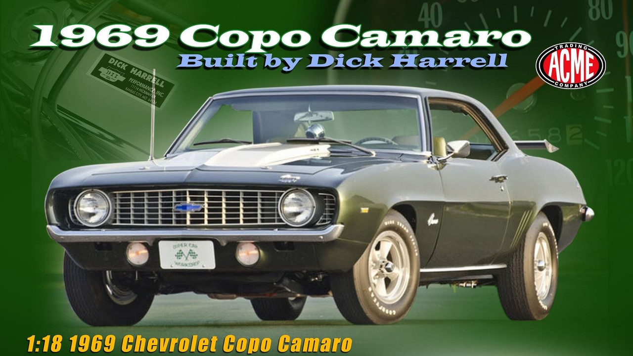 Acme 1:18 Scale 1969 Chevrolet COPO Camaro - Dick Harrell (Green
