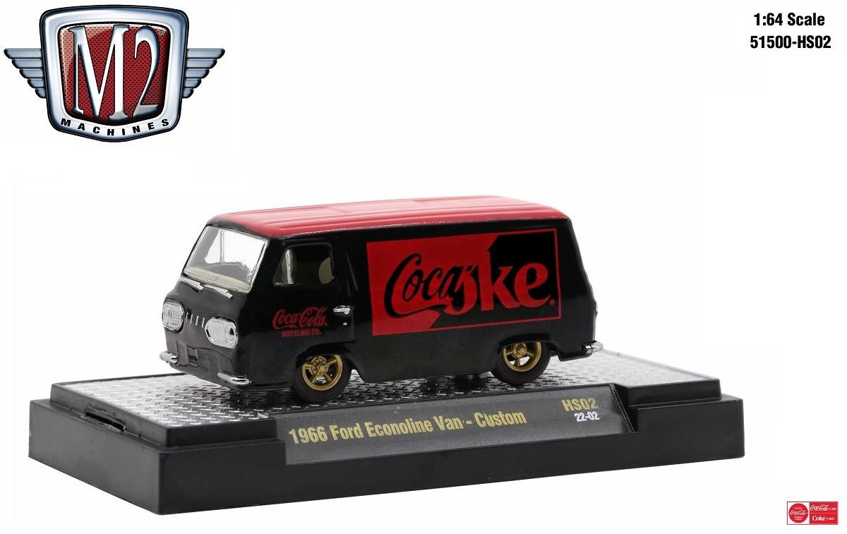 M2 Machines 1:64 Scale Coca-Cola 1966 Ford Econoline Van Custom