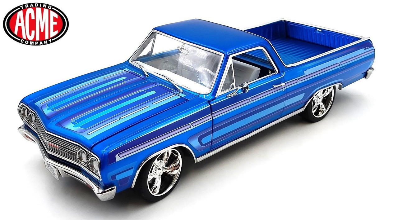 Acme 1:18 Scale 1965 Chevrolet El Camino - Southern Kings Customs (Laser  Blue) A1805414