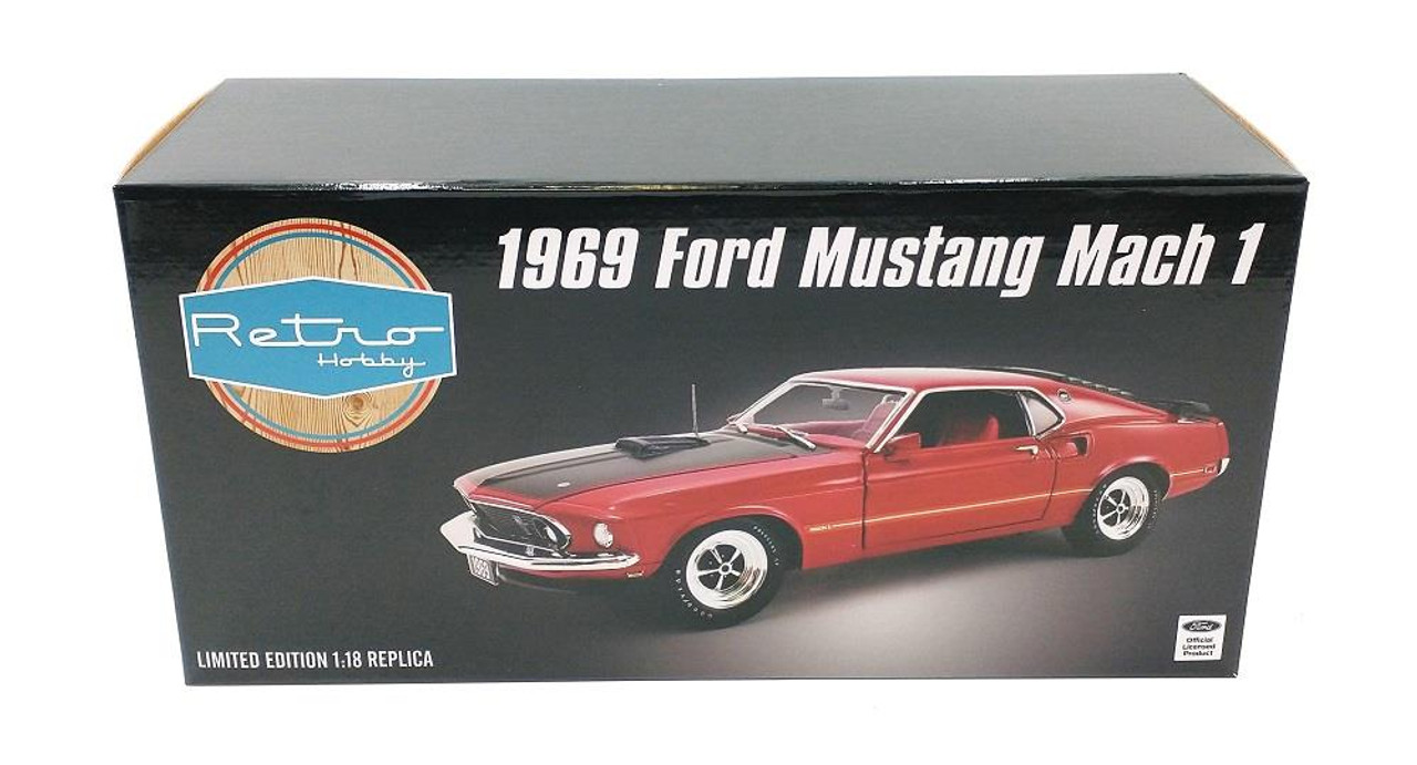 Acme Retro Studios 1:18 Scale 1969 Ford Mustang Mach 1 (Red/Black