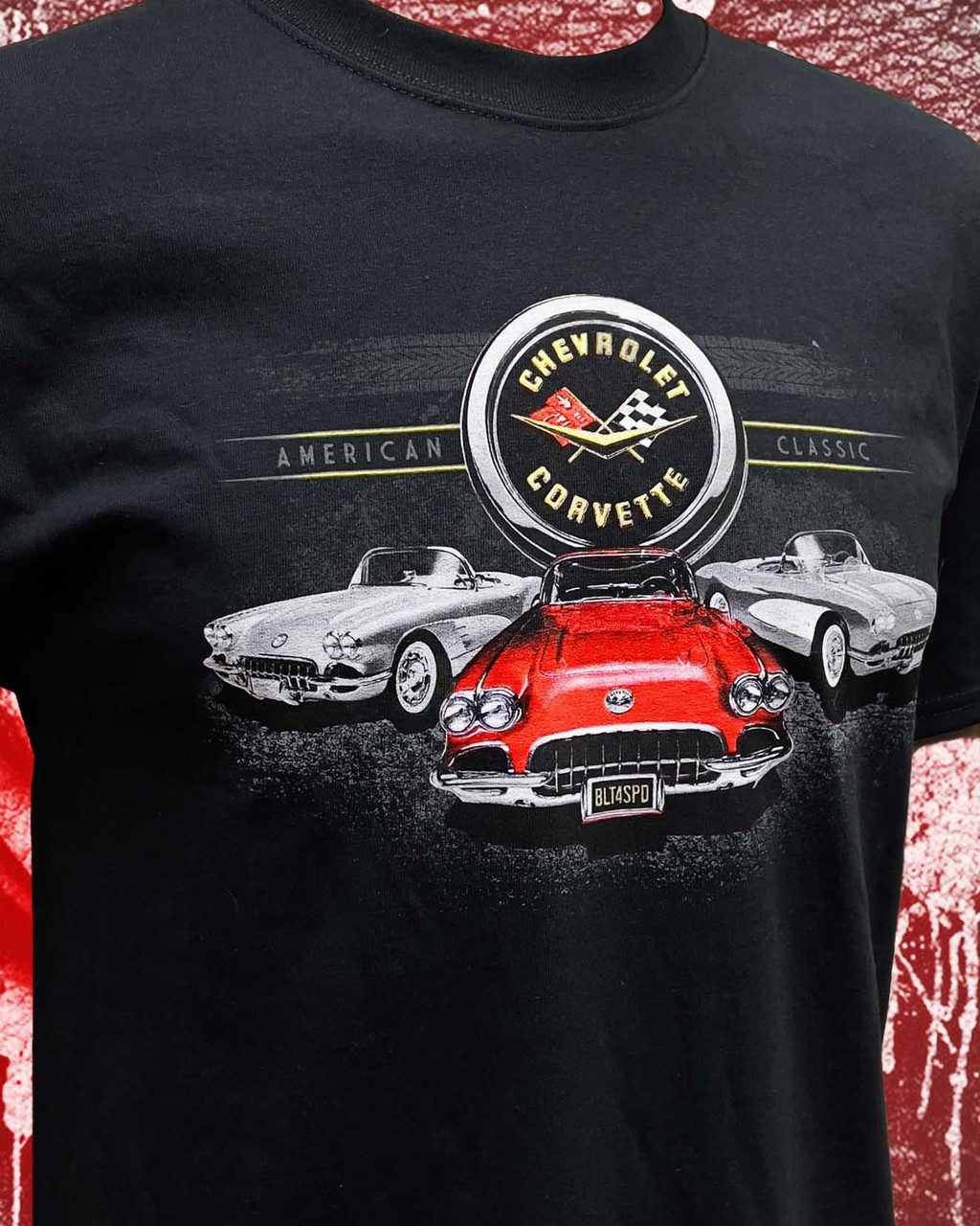 Chevrolet Officieel gelicenseerd Corvette C3 GM Division Heren T-shirt (Zwart), X-Large