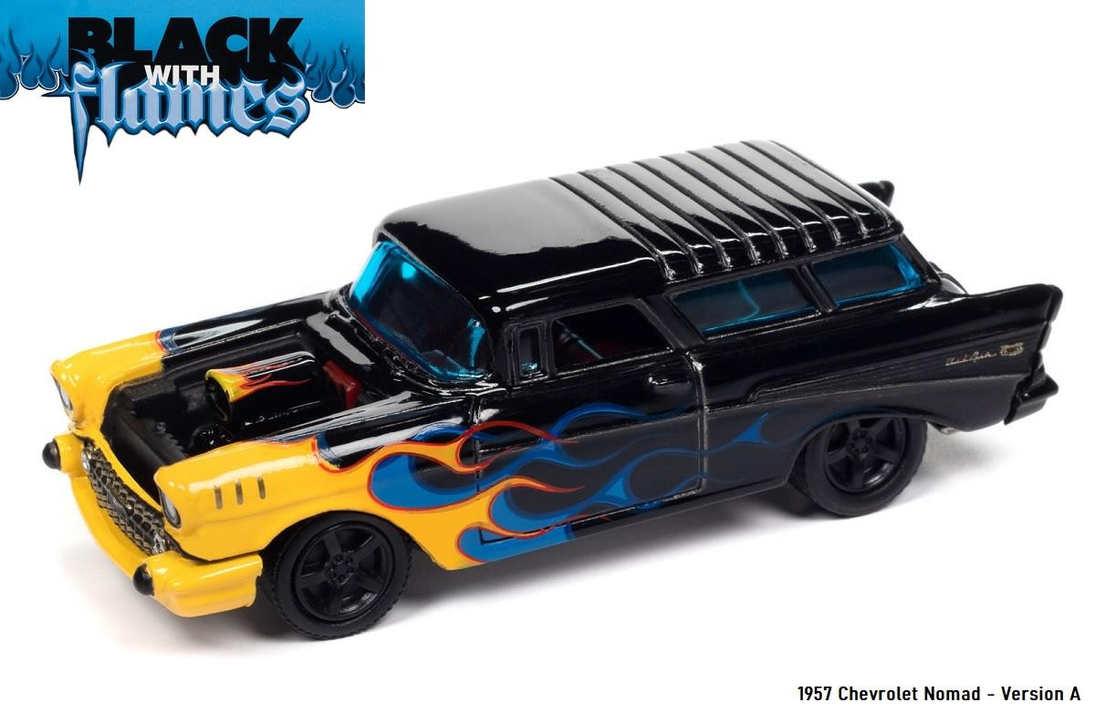 Johnny Lightning 1:64 Scale 1957 Chevrolet Nomad (Blue Flames