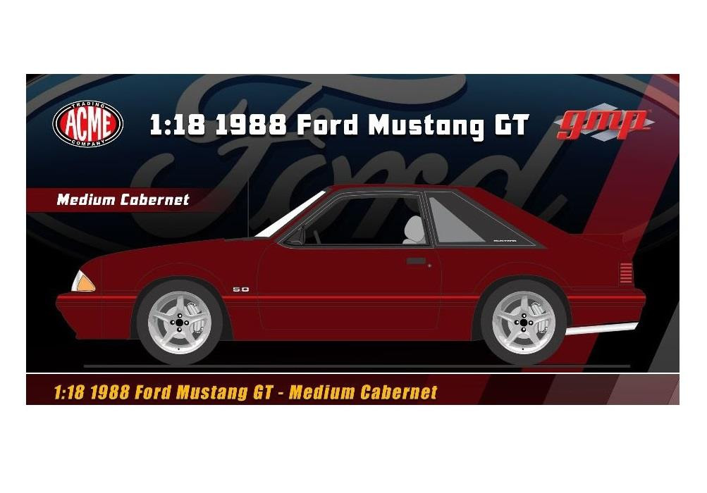 Acme GMP 1:18 Scale 1988 Ford Mustang GT (Medium Cabernet