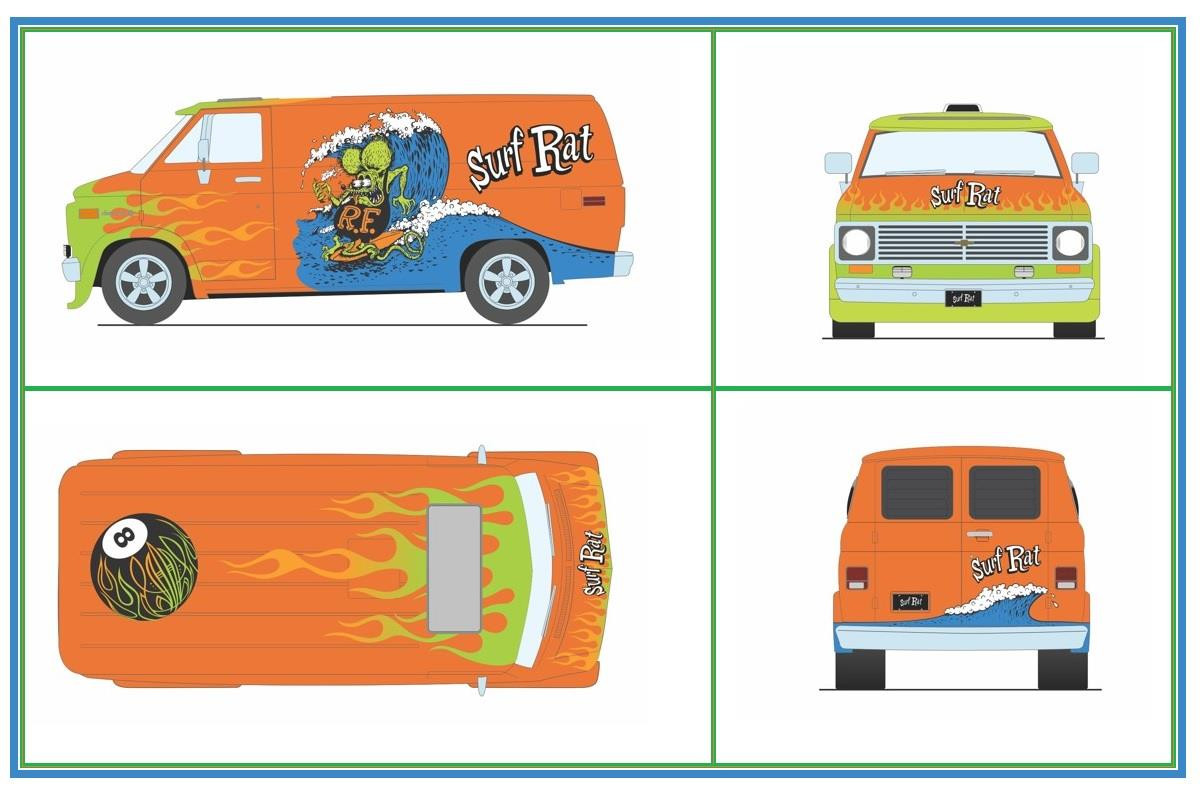 Acme 1:18 Scale 1976 Chevrolet G-Series Van - Rat Fink A1802105