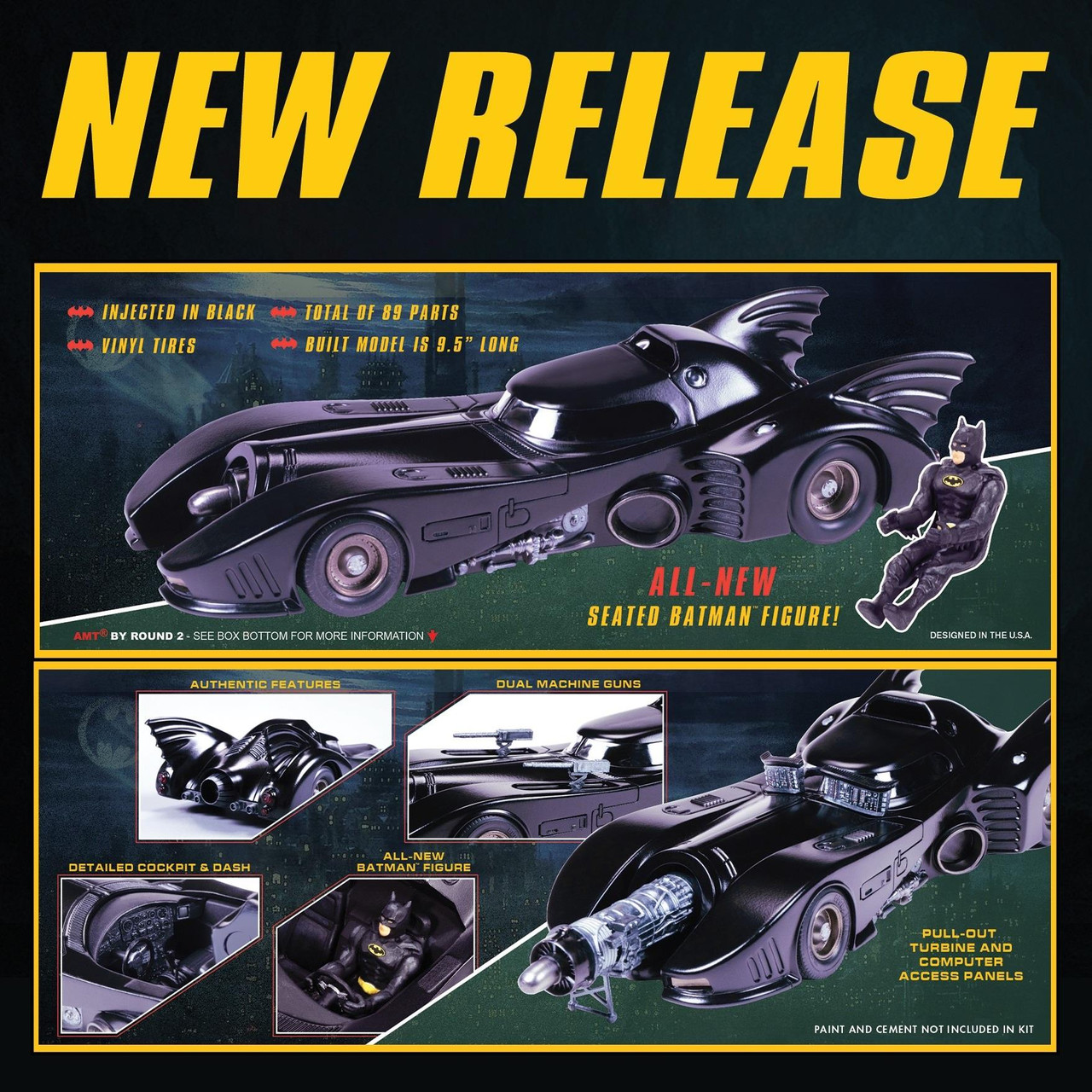 AMT 1:25 Scale 1989 Batmobile with Seated Batman Figure