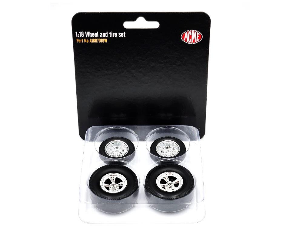 Acme 1:18 Scale Drag Wheel & Tire Set A1807019W - Retro Hobby