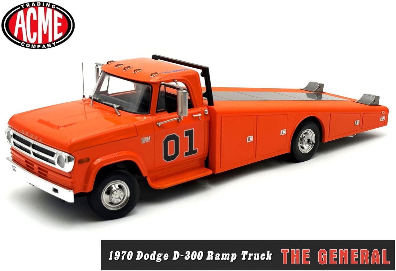 Acme 1:18 Scale 1970 Dodge D-300 Ramp Truck - The General A1801919