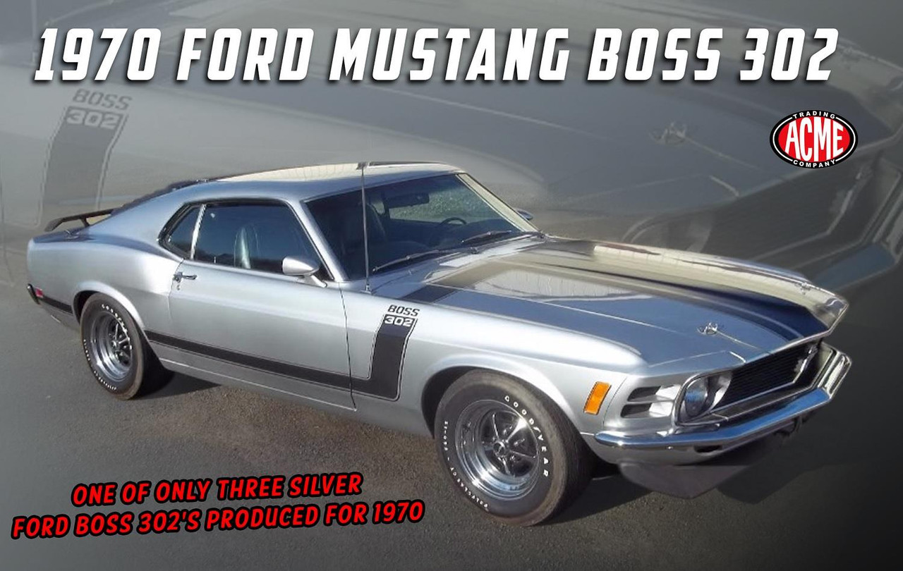 Acme 1:18 Scale 1970 Ford Mustang Boss 302 - Silver - Special