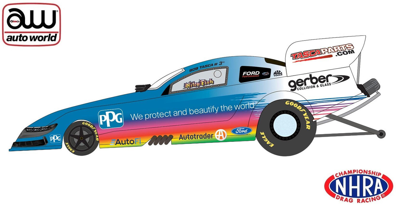 Auto World 1:24 NHRA 2024 Bob Tasca PPG First to 340 Ford Mustang