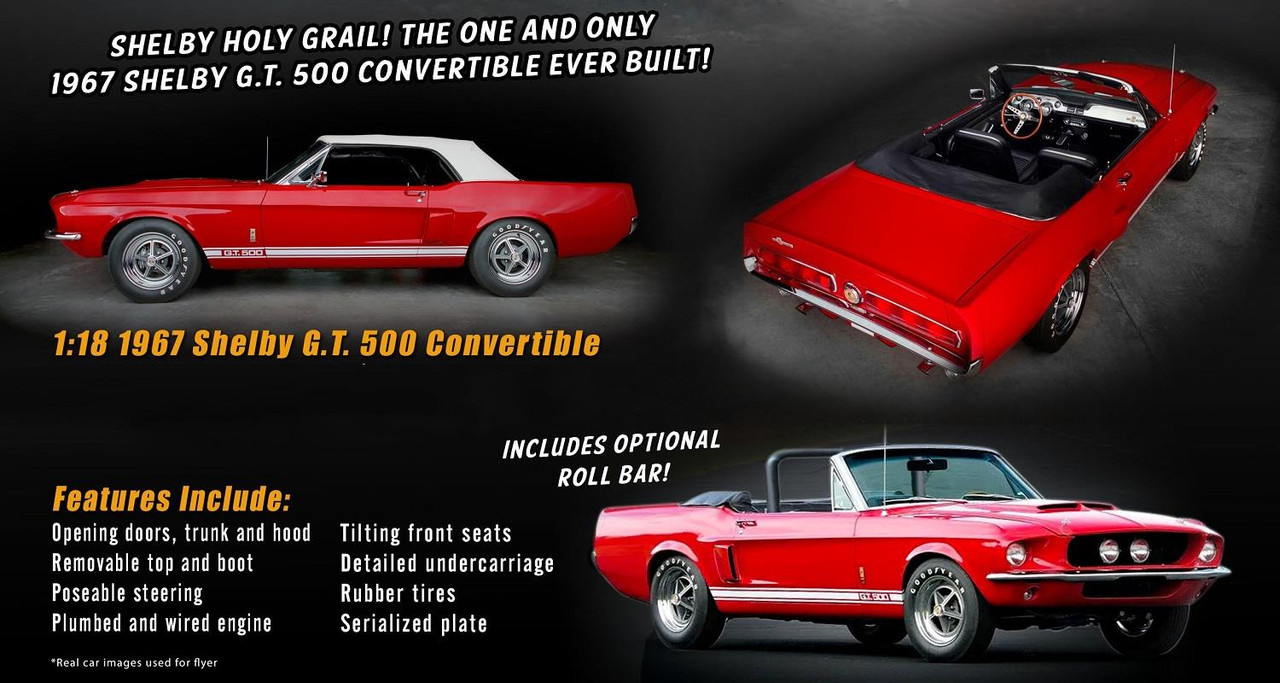 Acme 1:18 Scale 1967 Shelby GT 500 Convertible (Red) A1801894