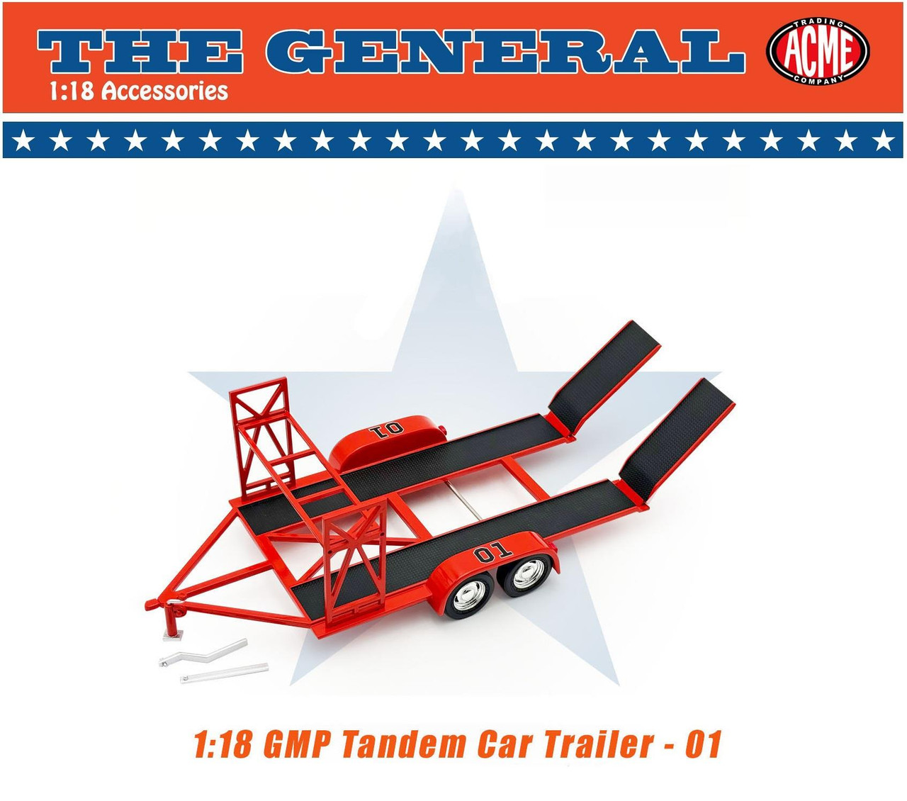 1/18 タンデムカートレーラー Tandem Trailer GMP製ミニカー Acme GMP 1:18 Scale Tandem Car Trailer - 01 G1800175 - Retro Hobby
