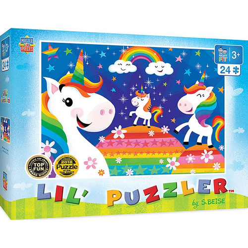 Masterpieces Lil Puzzler Right Fit - Rainbow Unicorns 24 Piece Jigsaw Puzzle